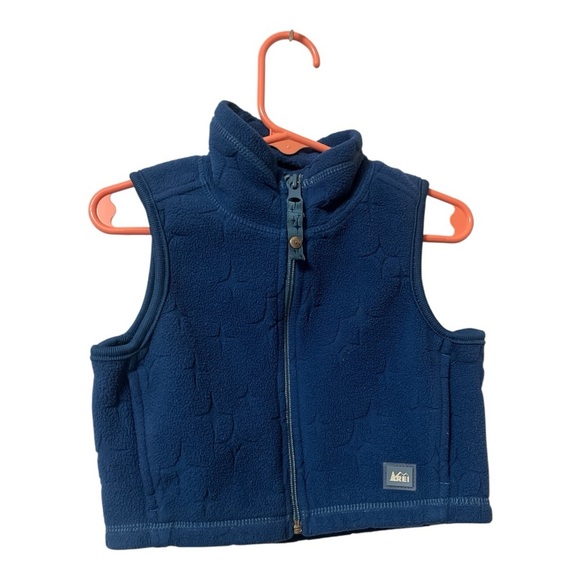 REI Kids Blue Zip Up Fleece Vest - Picture 1 of 3